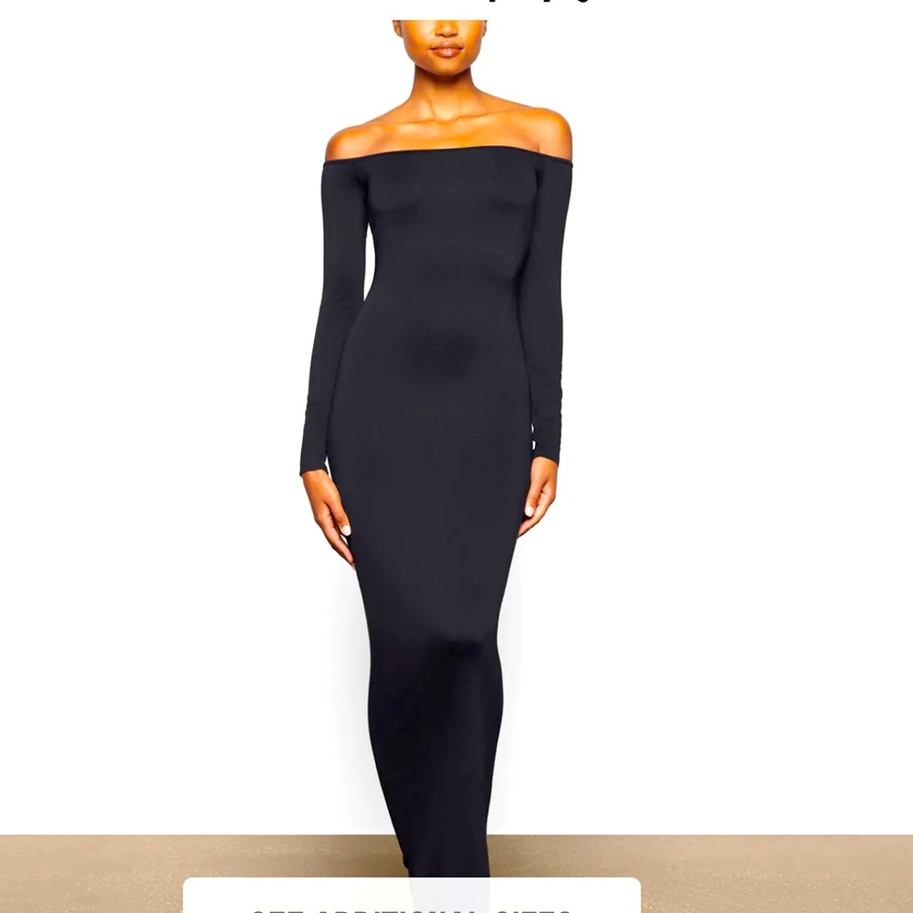 SKIMS Smooth Lounge off the Shoulder Dress